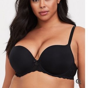 Black Push-Up T-Shirt Lace Bra